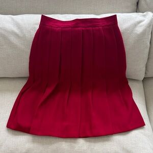 Vintage Liz Claiborne Pleated Vibrant Red A-Line Skirt